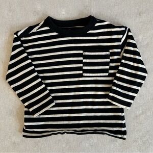 H&M Black and White Striped Long Sleeve Tee